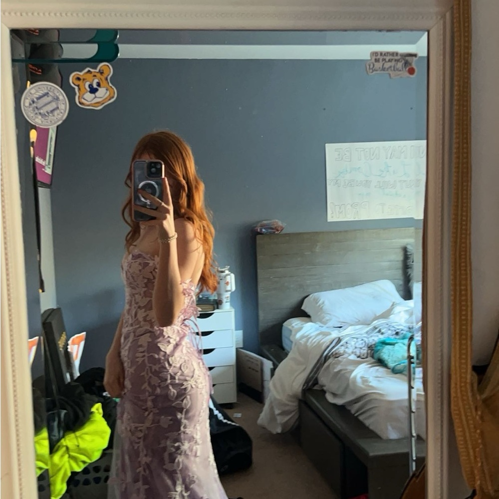 Purple Lace Prom Dress